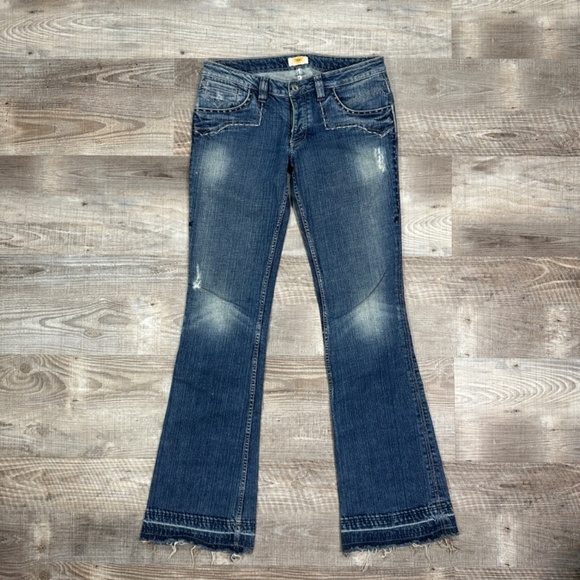 VTG Y2K Antik Denim Women’s Sz 30 Embroidered Flare Leg Western Low Rise Jeans - Picture 2 of 15